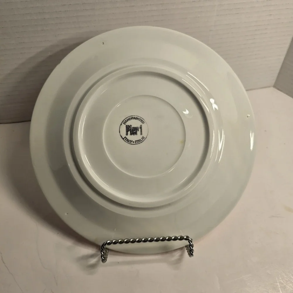 Pier 1 Dinner Plate‎ Christmas Tree Orange Swirl Colorful Festive 9.5 Inches